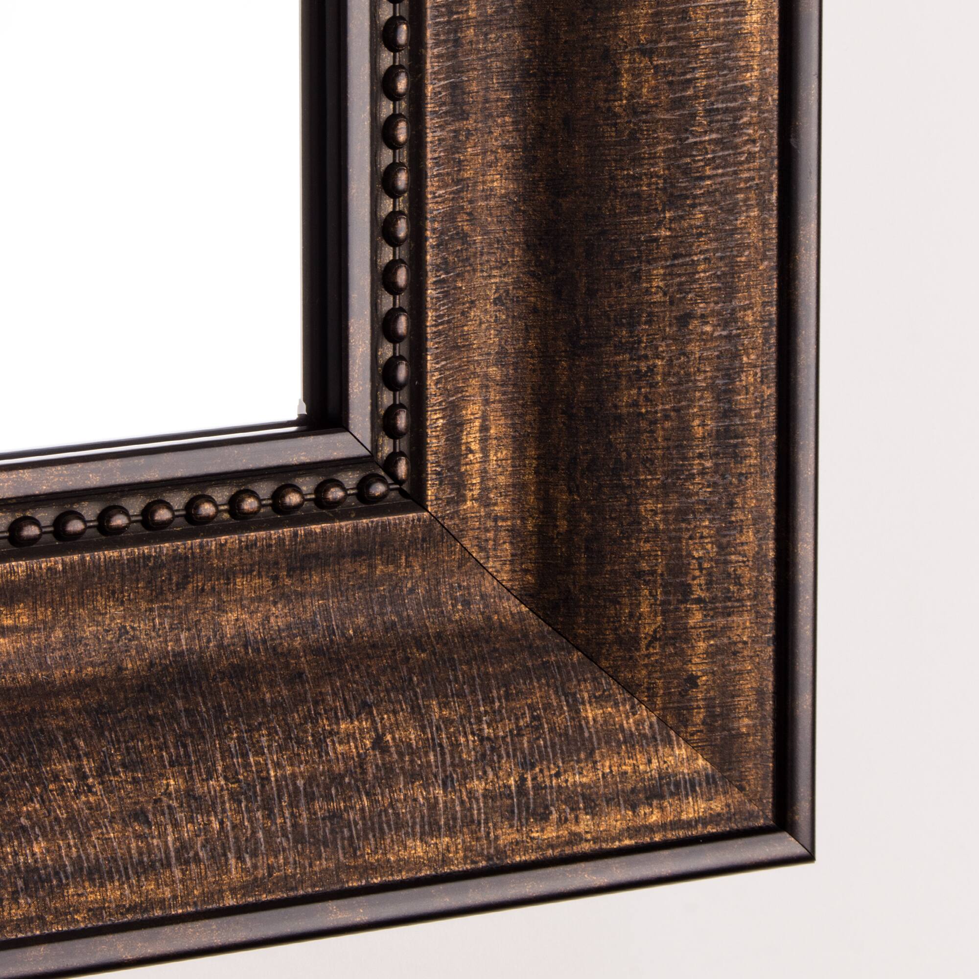 Head West® 34.5" Deep Bronze Beaded Rectangular Framed Beveled Accent Wall Mirror